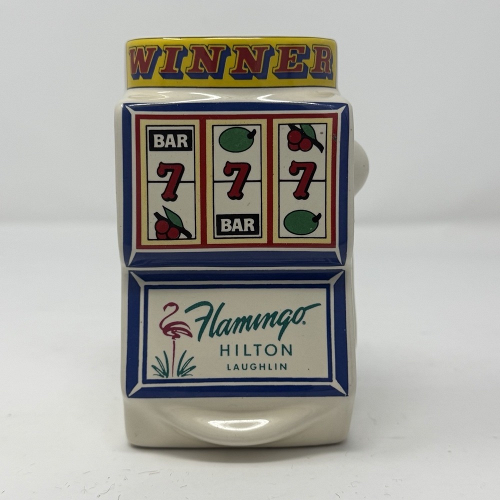 Vintage Flamingo‎ Hilton Laughlin NV Ceramic Winner Mug/Cup Pen Holder